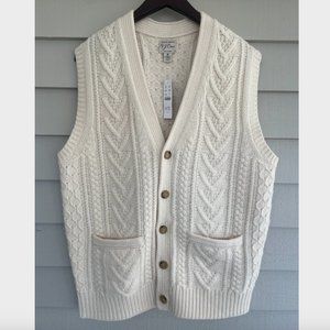J. Crew Rugged Merino Wool-Blend Cable Knit Sweater Vest